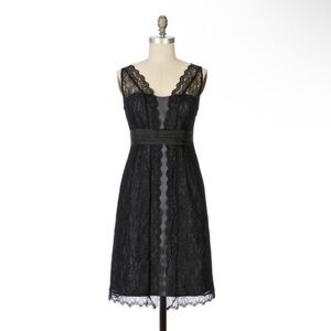 Anthropologie Moulinette Soeurs Shadow Canopy Grey and Black Lace Dress